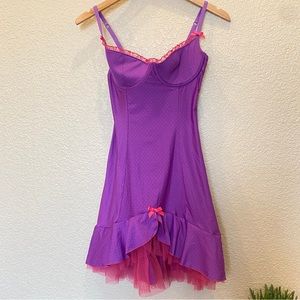 Victoria’s Secret sexy little things purple babydoll cami lingerie 36b bra cup